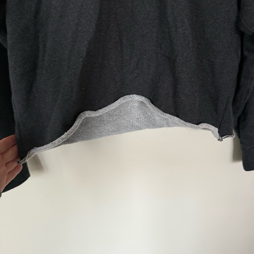 VS Victorias Secret Pink Grey Glittered Chicago Cropped Hoodie Sweatshirt - Picture 7 of 13